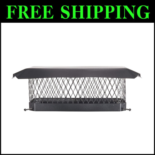 Black Galvanized Steel Chimney Cap 9" x 18" - Enhanced Draft & Weather Defense
