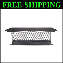 Load image into Gallery viewer, Black Galvanized Steel Chimney Cap 9" x 18" - Enhanced Draft &amp; Weather Defense