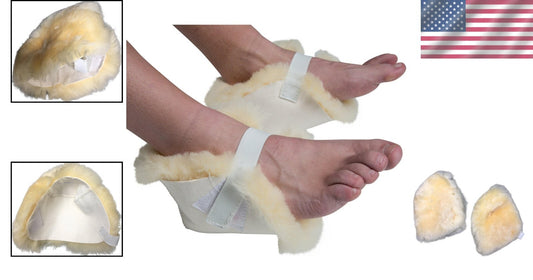 Natural Sheepskin Pressure Relief Heel Protectors - Ultimate Comfort & Care