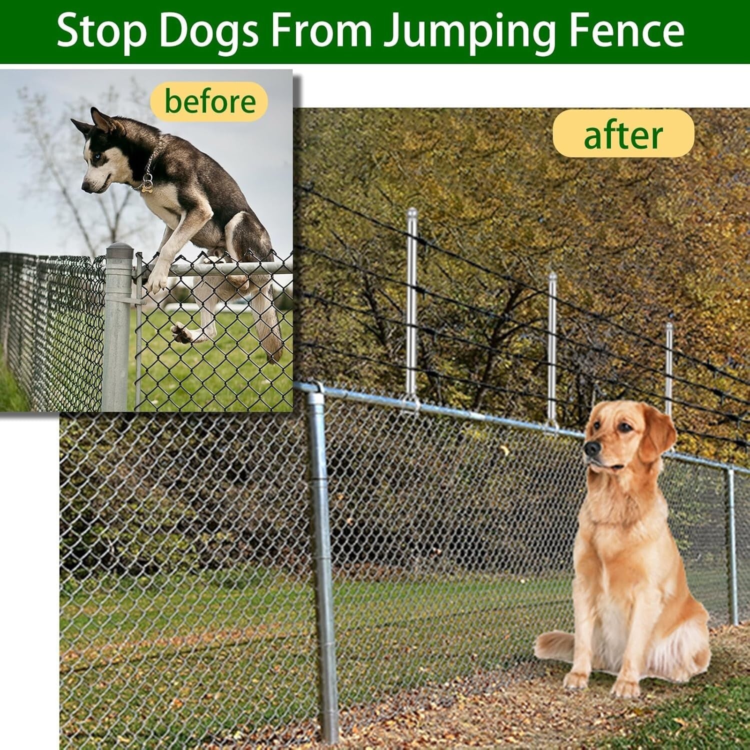 Durable 20" Chain Link Fence Post Extender Set - 9 Pcs in Galvanized Steel