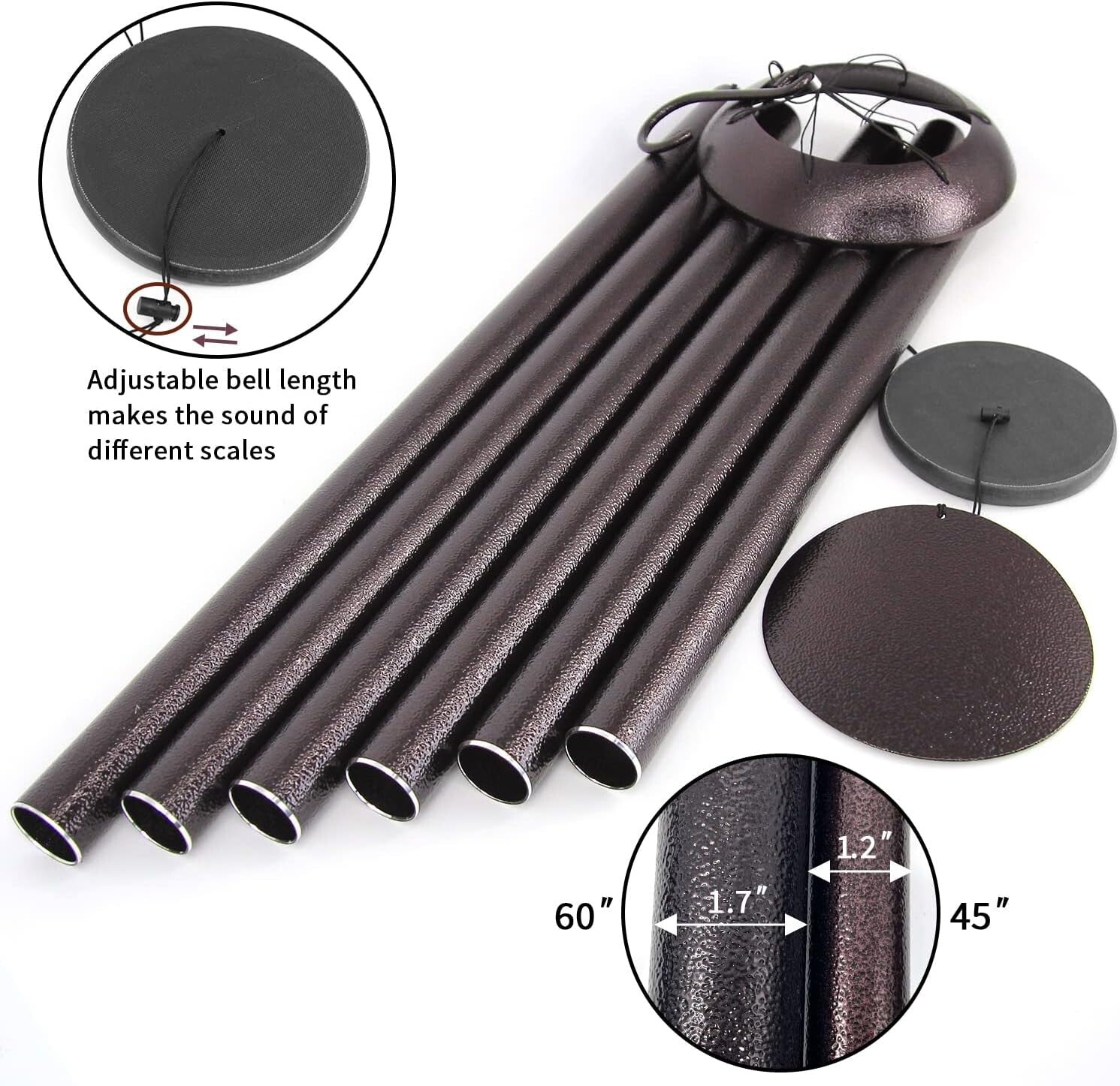 Elegant 60-Inch Deep Tone Wind Chimes - Perfect Outdoor Decoration Gift