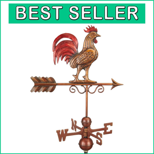 Durable Copper Weathervane in Red & Bronze Patina - Perfect for Small Roofs