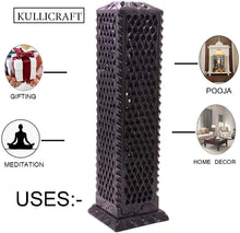 Load image into Gallery viewer, Intricate Handmade Black Soapstone Incense Stick Tower - Ideal for Gifting
