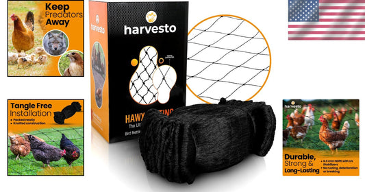 Weather-Resistant Heavy-Duty Bird Netting for Chicken Coops & Trees 50' x 150'
