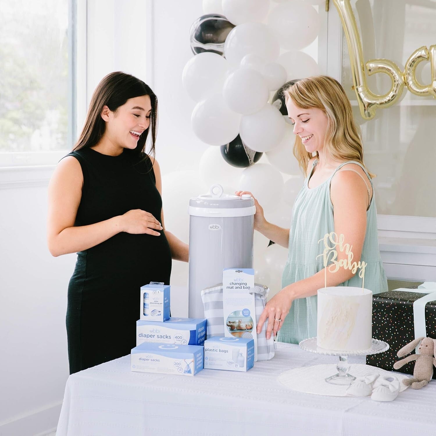 Essential Diapering Set: Gray Stainless Steel Pail & Travel Changing Solutions