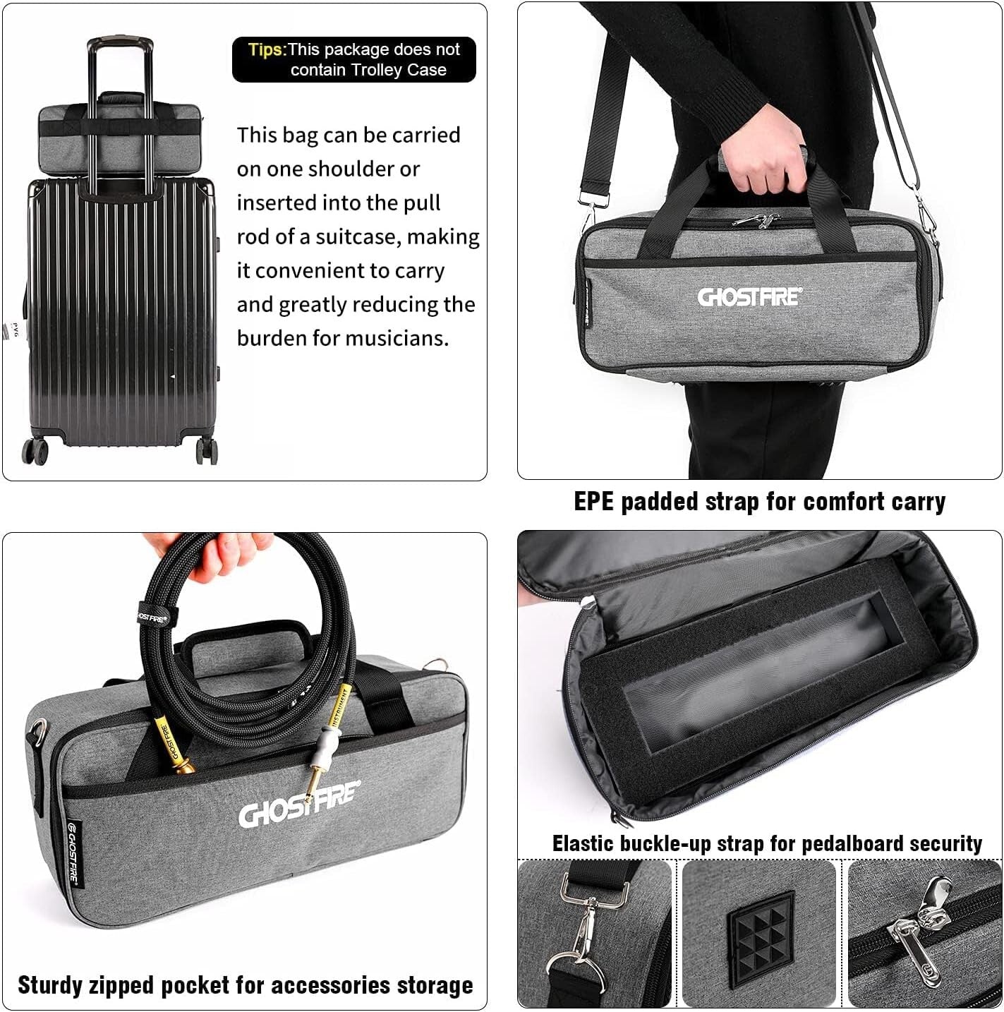 Ultra-Lightweight 0.8lb Guitar Pedal Board with Durable Carry Bag - 13.7''x5.5''