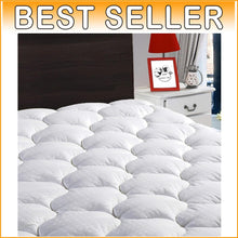 Load image into Gallery viewer, King Size Quilted Mattress Pad - Breathable, Machine Washable with Deep Pocket