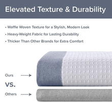 Load image into Gallery viewer, Stylish Extra Long Indigo Blue Waffle Shower Curtain for Modern Bathrooms 72x84