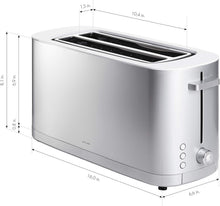 Load image into Gallery viewer, Premium 2-Slice Long Slot Toaster with Defrost and Reheat Functions in Silver