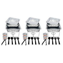Load image into Gallery viewer, Ultimate Disposable Buffet Party Set with Methanol Fuel and Serving Utensils