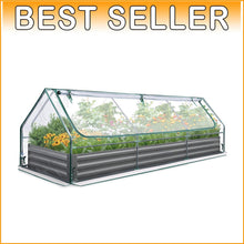 Load image into Gallery viewer, Durable 8x4 ft Galvanized Raised Garden Bed with Protective Cover and Screens
