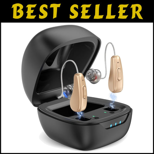 Rechargeable Hearing Aids for Seniors with Noise Canceling & 5 Volume Levels