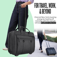 Load image into Gallery viewer, Stylish Rolling Laptop Case with Push-Button Handle - Perfect for Work &amp; Travel