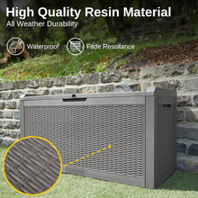 Load image into Gallery viewer, Modern 100 Gallon Resin Outdoor Storage Box with Hydraulic Lift for Easy Use