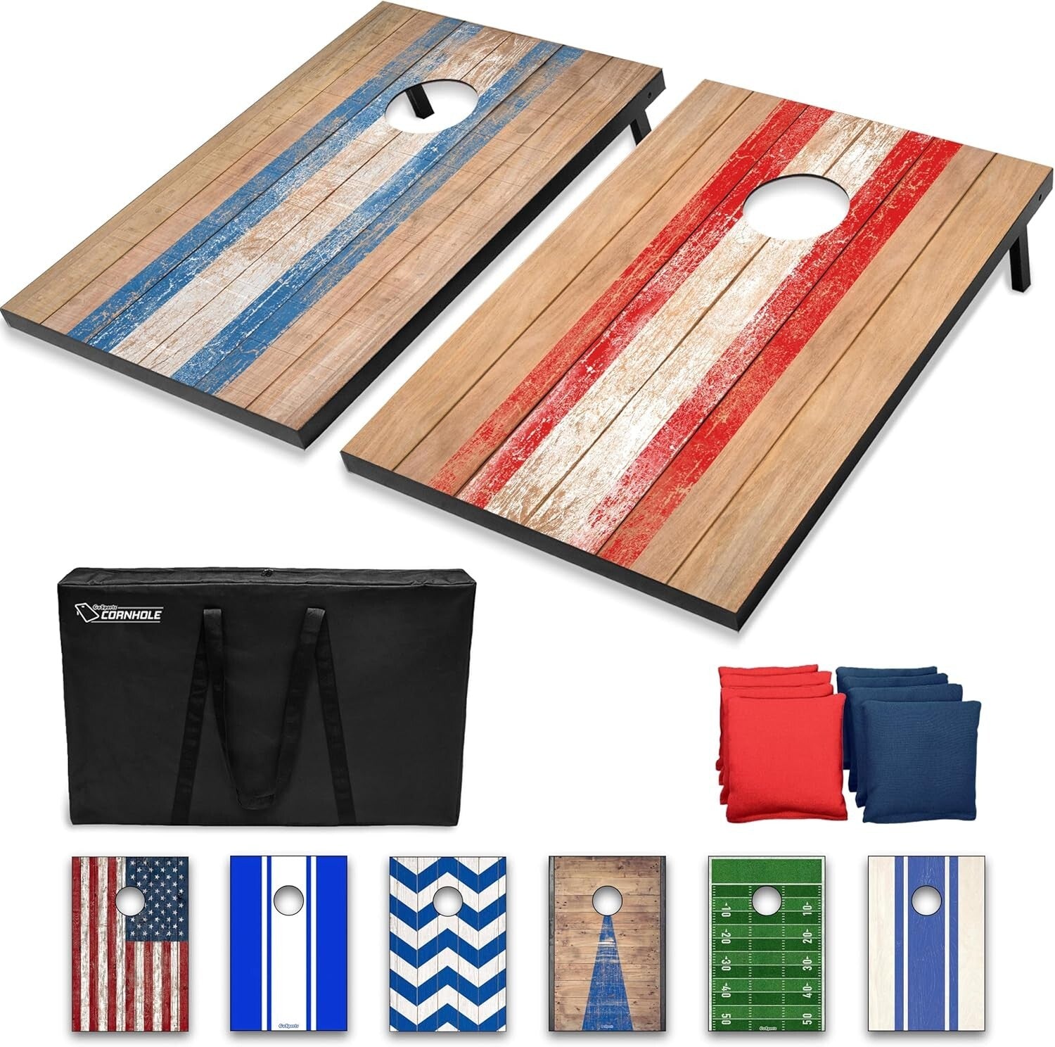 All-Weather Cornhole Set – Portable 3 x 2 Ft Boards with Beans & Rules Included
