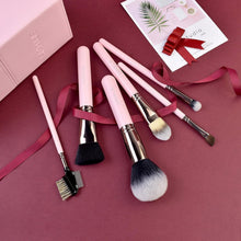 Load image into Gallery viewer, Travel-Friendly 15-Piece Pink Makeup Brushes - All Skin Types, Elegant Gift