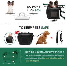 Load image into Gallery viewer, Deluxe Foldable Pet Bike Basket - Quick-Release Carrier for Small Cats &amp; Dogs