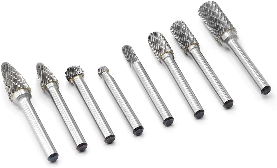 Durable 8-Piece Rotary Burr Set - Heavy Duty Carbide for Engraving & Sculpting