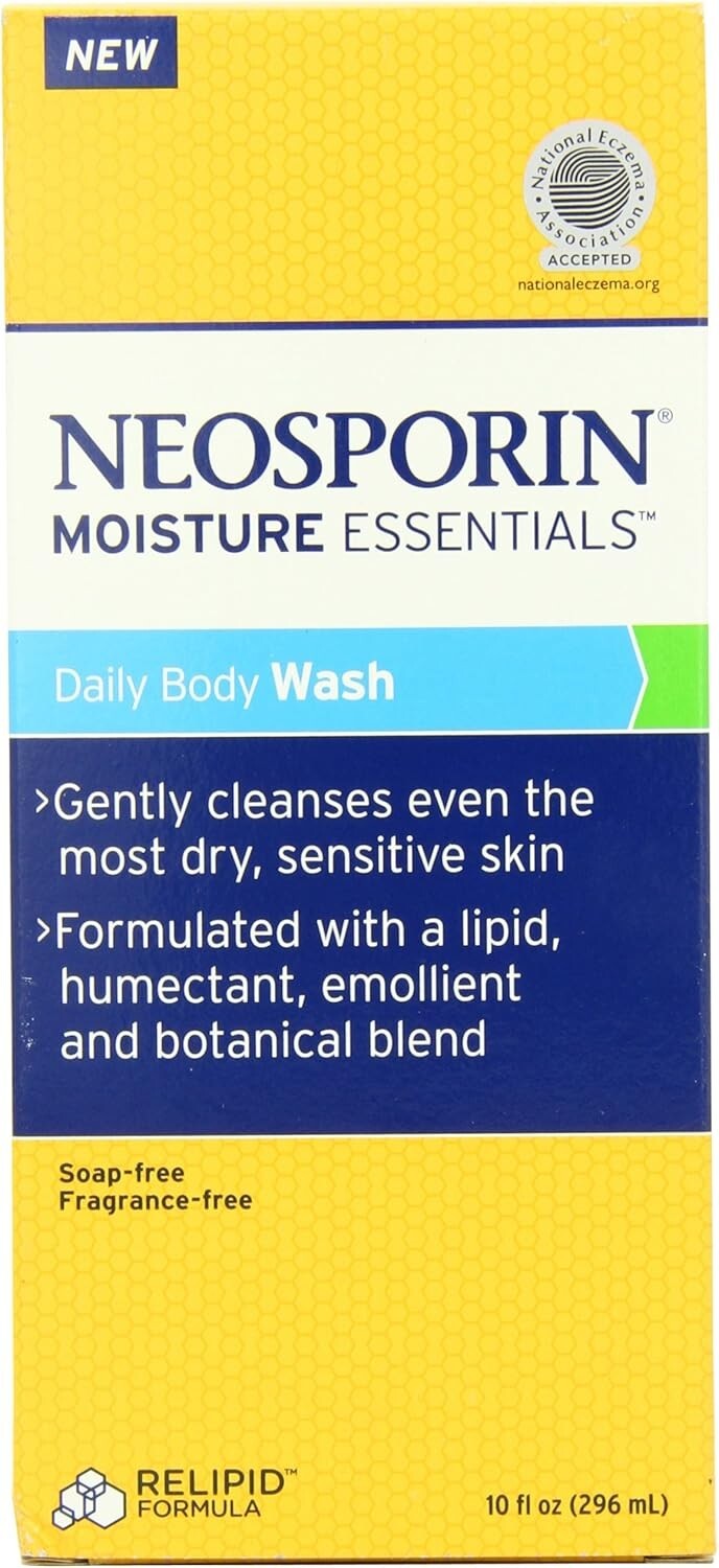 Essentials Moisture Body Wash - 10 Oz Non-Irritating Formula for Dry Skin Relief