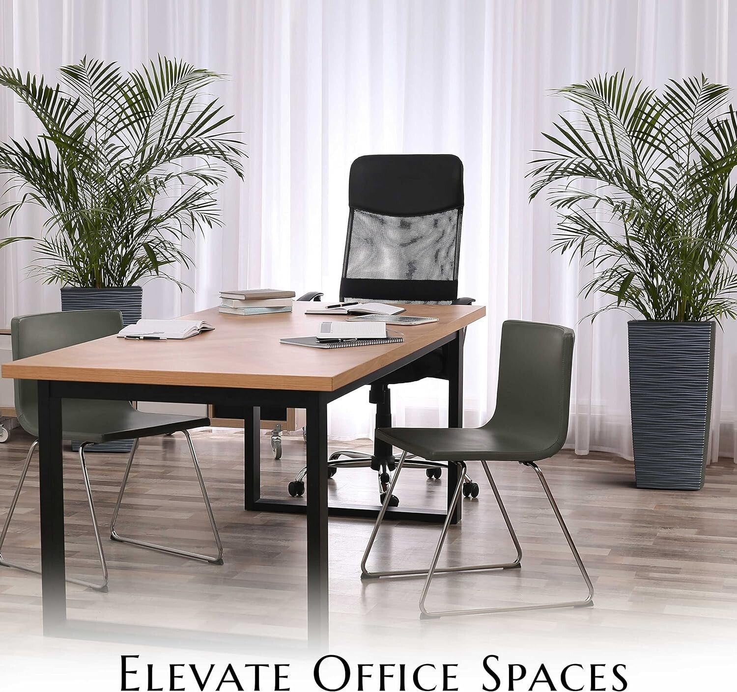 Elegant Tall Resin Planters - 27.5” Dark Grey Pots for Indoor & Outdoor Use