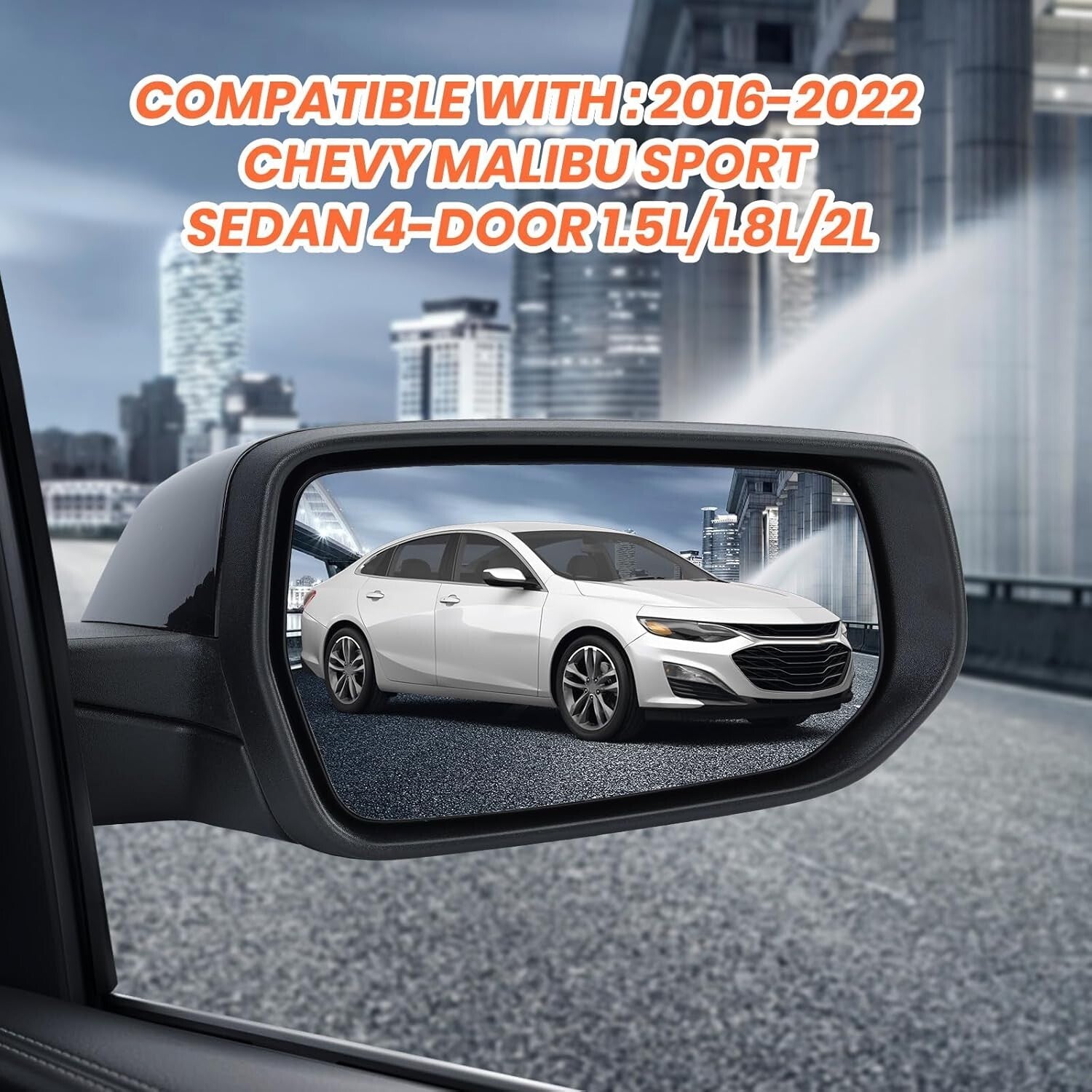 Gloss Black Right Side View Mirror for Chevy Malibu, OE Number: 84705520-PFM