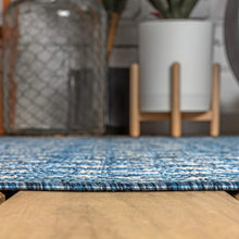 Load image into Gallery viewer, Stylish 5'3"x7'7" Navy/Light Gray Geometric Rug - Easy Clean and Stain-Resistant