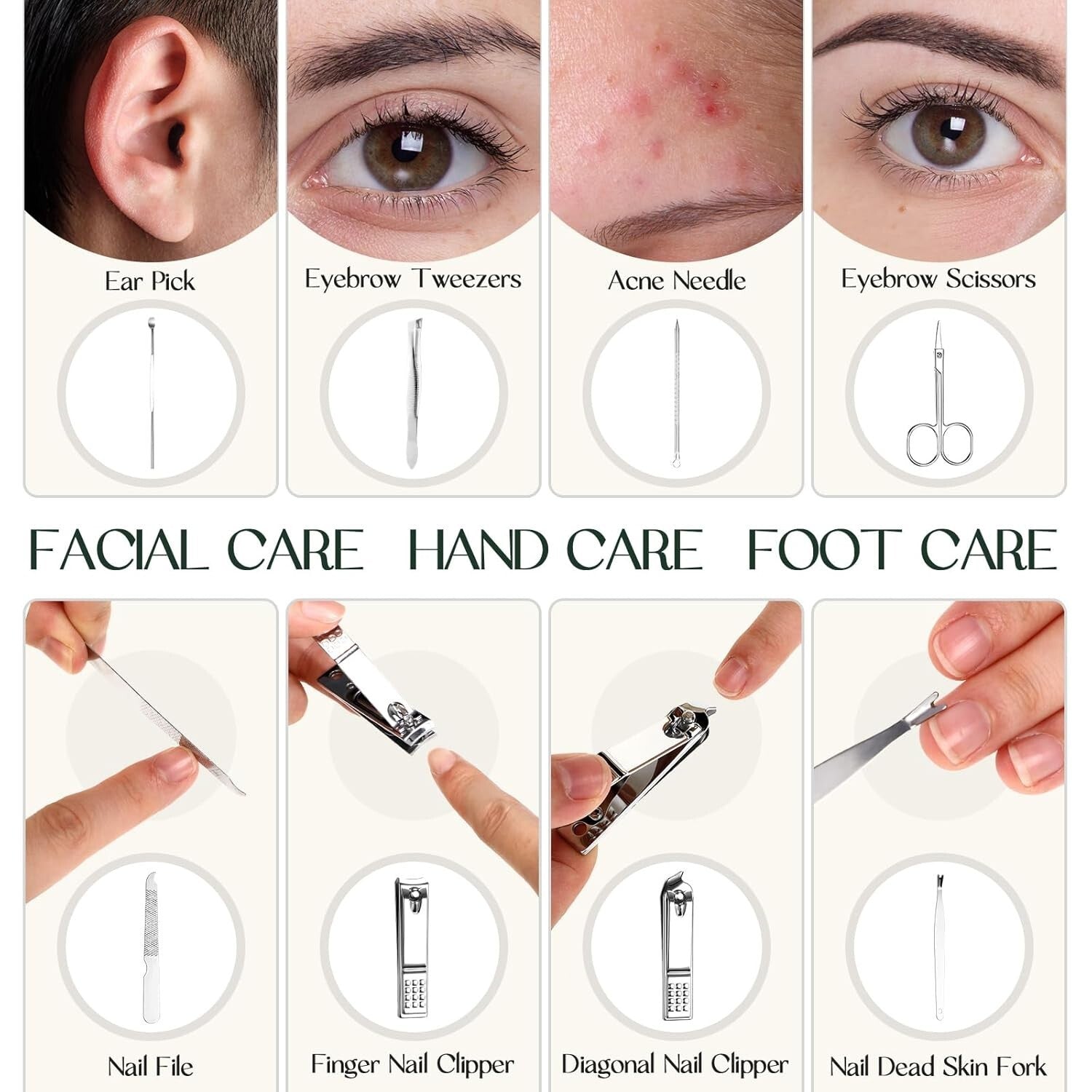 Professional 24-Piece Nail Care Set: Stainless Steel Tools with Travel Case