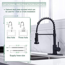 Load image into Gallery viewer, Matte Black Pull Down Kitchen Faucet with 360° Swivel Sprayer – Single Handle