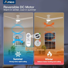 Load image into Gallery viewer, 52-Inch Modern Ceiling Fan with Lights &amp; Remote Control - Dimmable &amp; Reversible