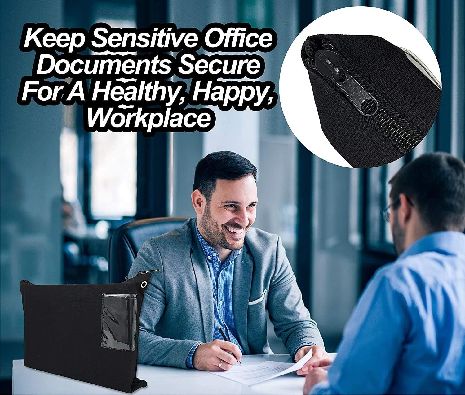 Extra Large Durable Black Canvas Mailer Transit Sack - 18" x 14" - Pack of 3