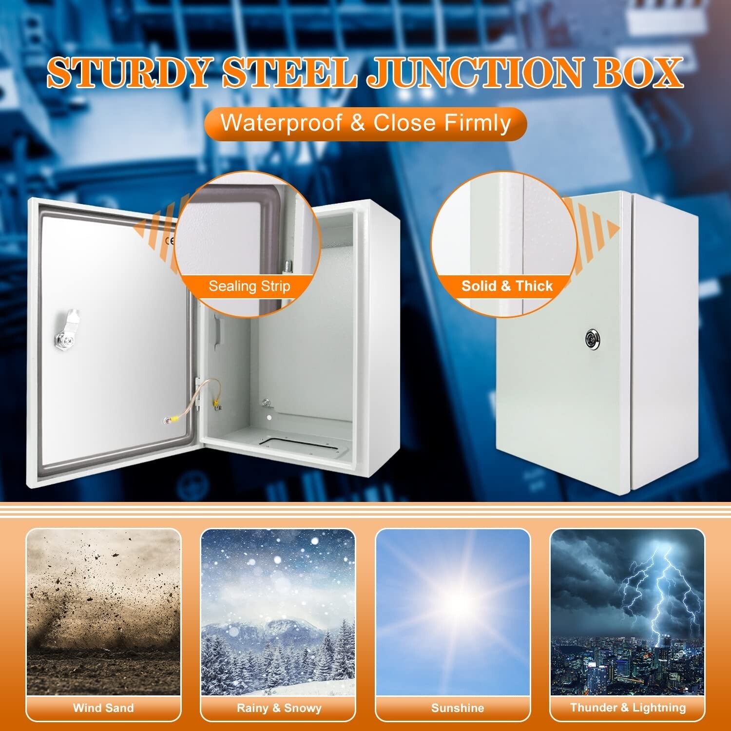 IP66 Waterproof Outdoor Electrical Box 24x16x10'' - Durable & Lockable Enclosure