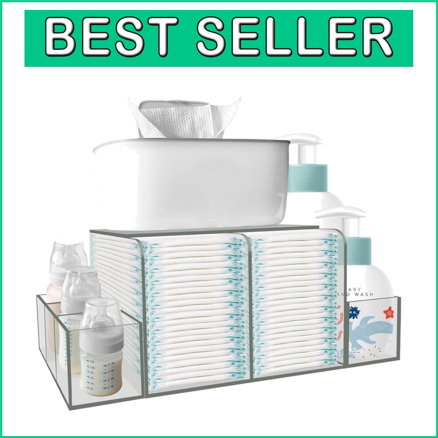 Spacious Diaper Storage Caddy - Ideal for Baby Essentials, Stylish & Practical