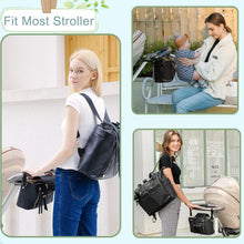 Load image into Gallery viewer, Practical Black Stroller Organizer with Adjustable Strap &amp; Insulated Pockets