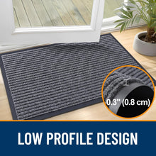 Load image into Gallery viewer, Waterproof Heavy Duty Doormat with Stripe Pattern - Easy Clean &amp; Fade Resistant