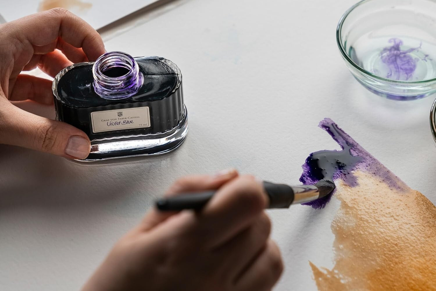 Indelible Cobalt Blue Ink in Elegant 75ml Bottle - Perfect for Creative Work