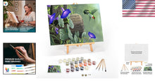 Load image into Gallery viewer, Premium Paint by Numbers Kit for Adults: Hummingbird Canvas with Easel &amp; Brushes
