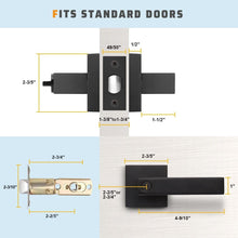 Load image into Gallery viewer, Durable Zinc Alloy Matte Black Door Handles - 4 Pack for Bedrooms &amp; Bathrooms