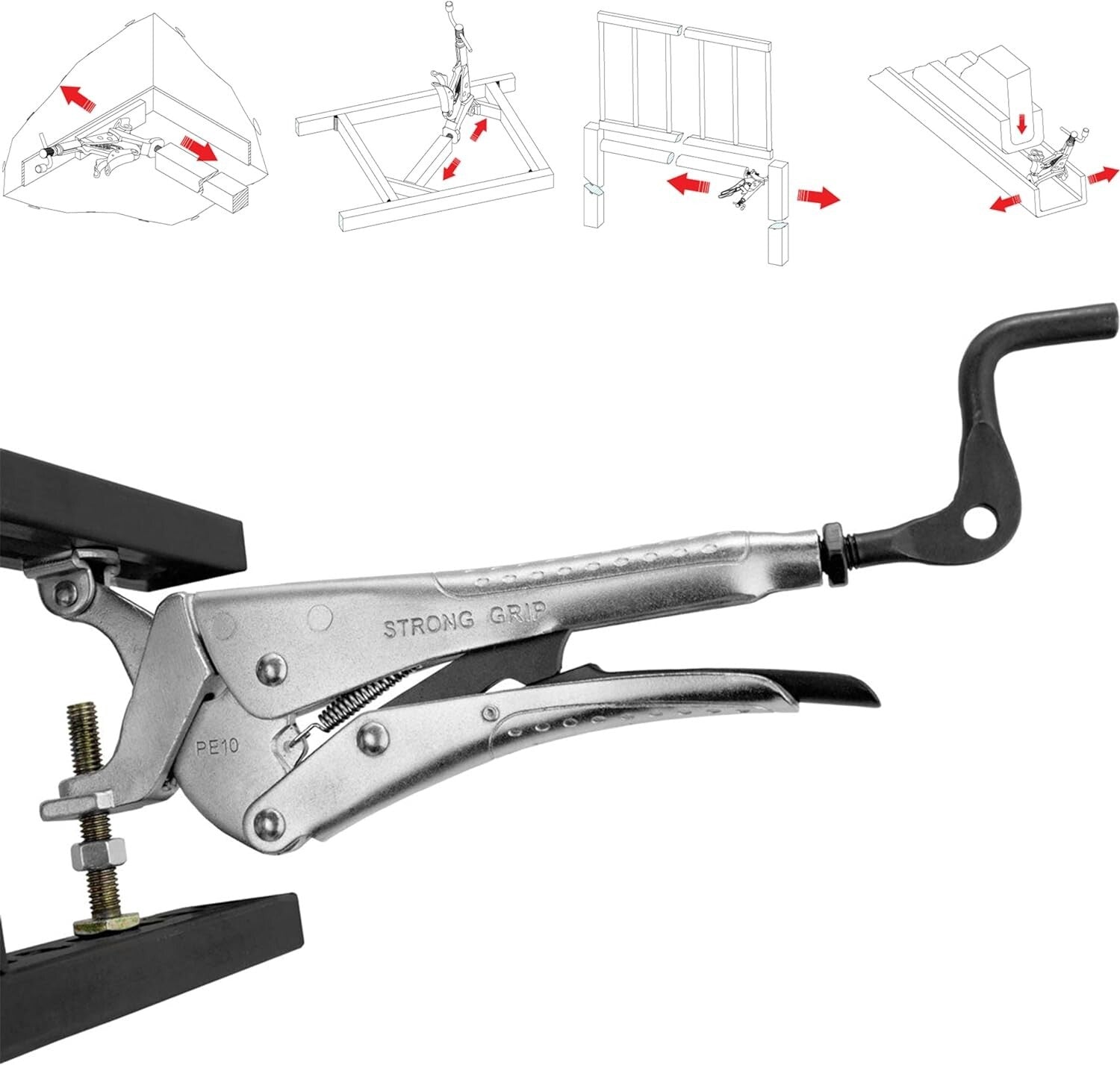 Versatile 10-Inch Reverse-Action Clamping Pliers with Adjustable Magnetic V-Pad