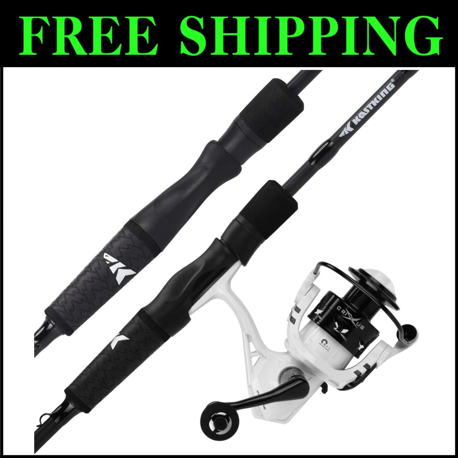 Crixus 7ft Baitcasting Fishing Rod & Reel Combo - Graphite, Durable Performance