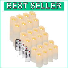 Load image into Gallery viewer, Flickering 24-Pc LED Candles with Remote &amp; Timer for Indoor/Outdoor Elegance