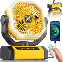 Load image into Gallery viewer, Rechargeable 9-Inch Portable Table Fan with 20000mAh Battery for Outdoor Comfort