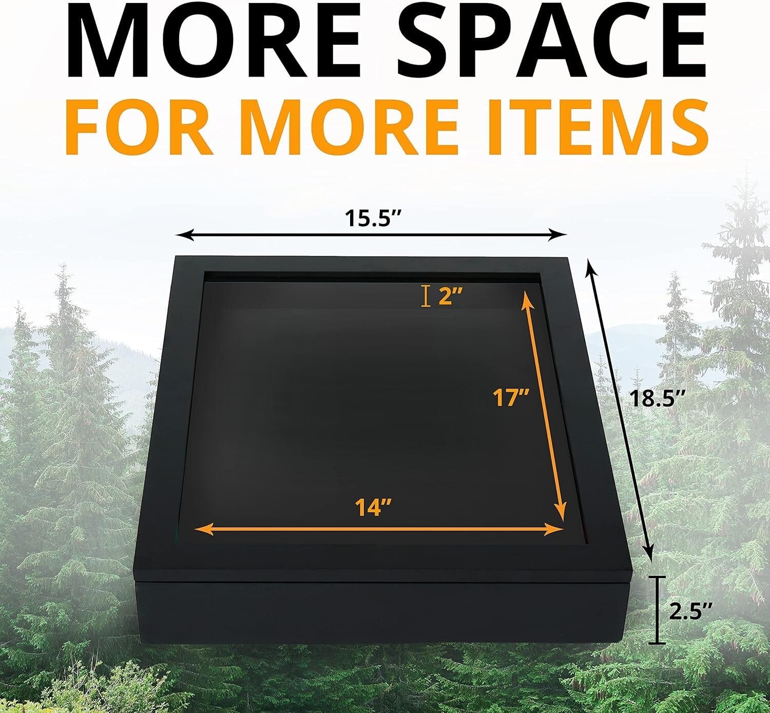 Hinged Military Shadow Box with Clear Glass - Elegant 14” x 17” Display Case