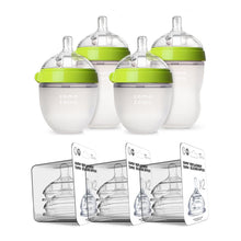 Load image into Gallery viewer, Eco-Friendly Silicone Baby Bottle Set - 7 Pieces, Colic Prevention &amp; Easy Clean