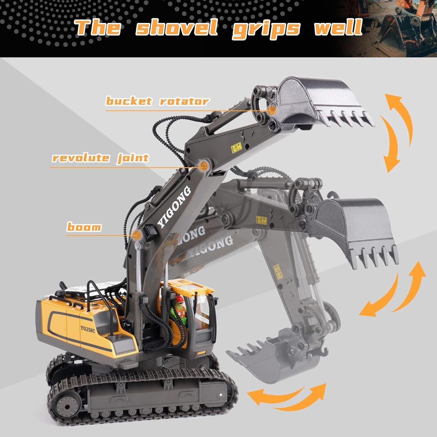 Durable Remote Control Excavator Toy for Kids - Perfect Gift for Young Builders