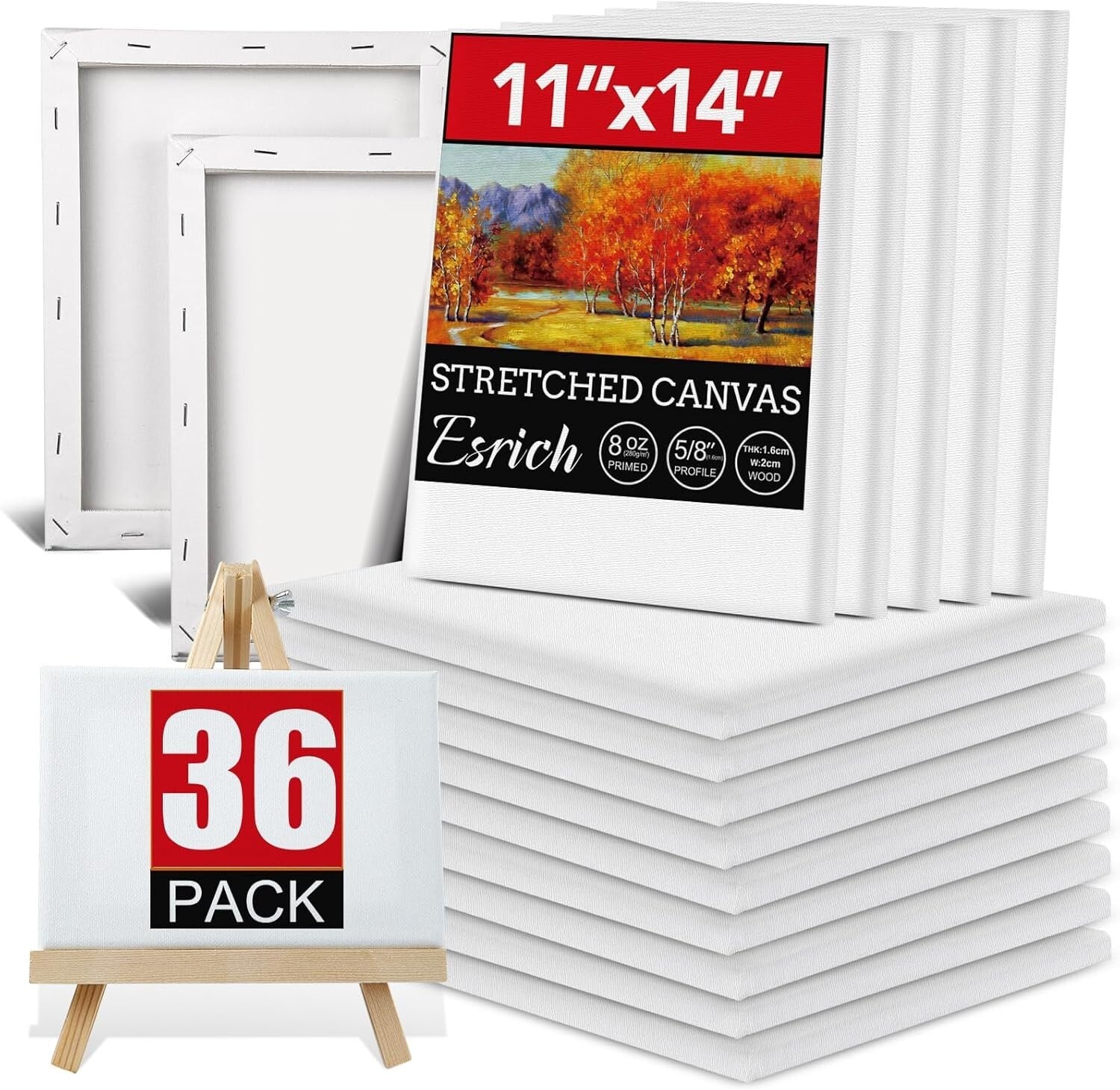 11x14 Blank Canvas Value Pack - Essential for Acrylic, Oil, and Craft Painting