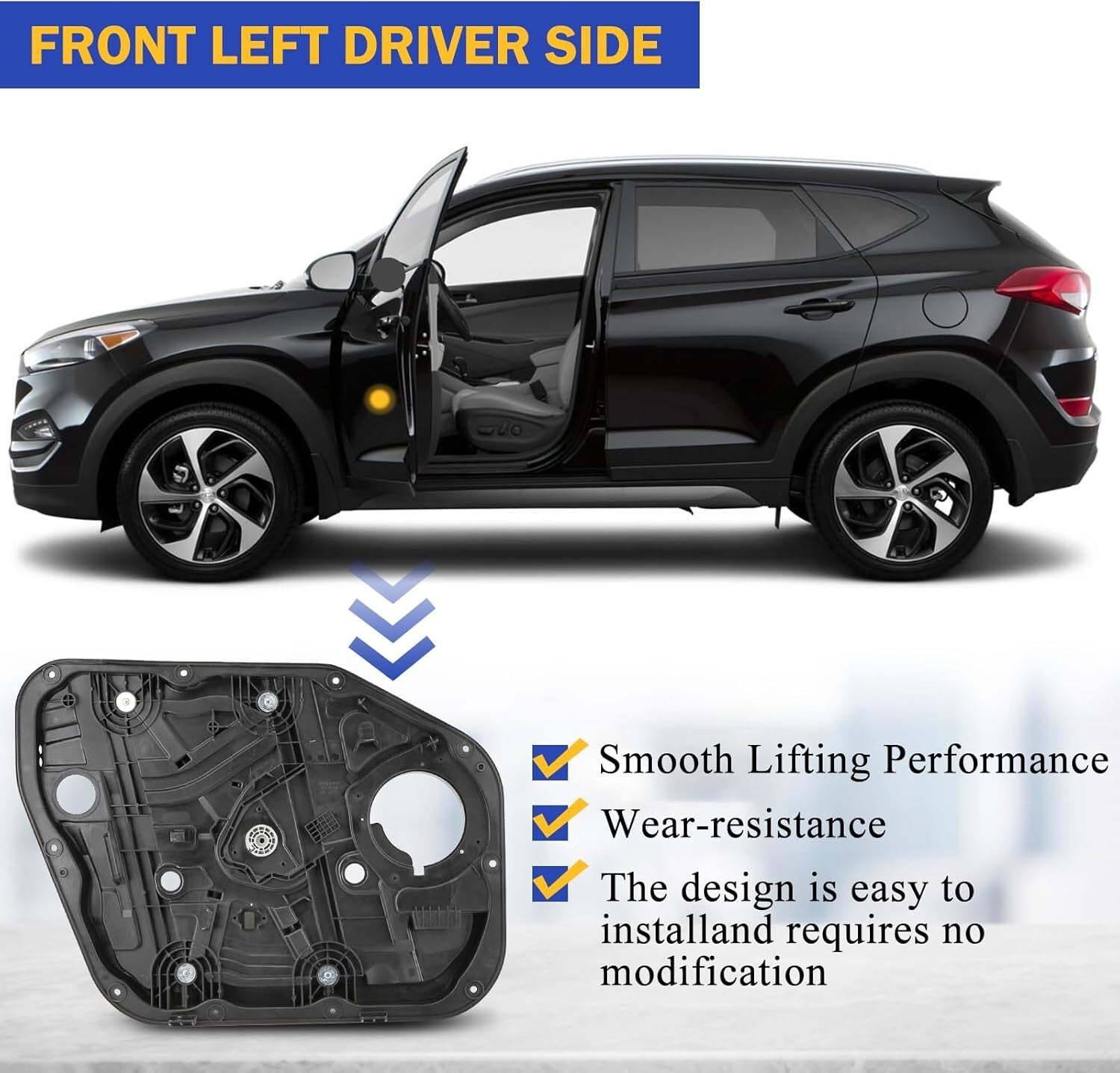Efficient Front Left Window Regulator for Hyundai Tucson 2016-2020 - Easy to Use