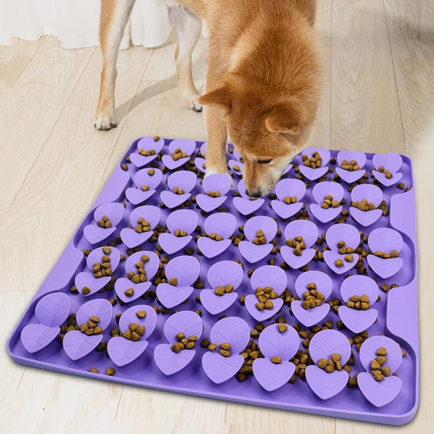 Interactive Snuffle Mat for Large Dogs - Silicone Slow Feeder, 16.3”X16.3”