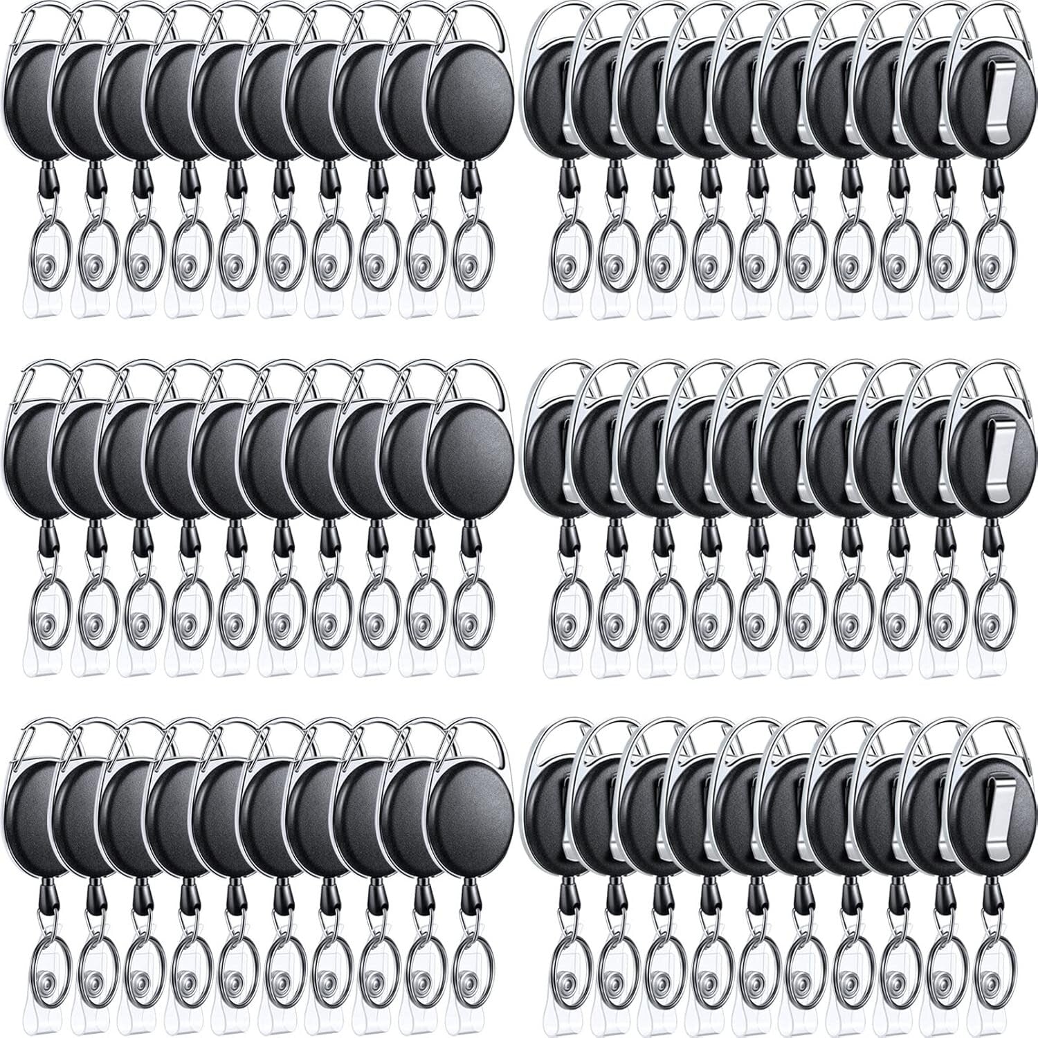 Versatile 80 Pack Retractable ID Badge Reels - Perfect for Office & Healthcare