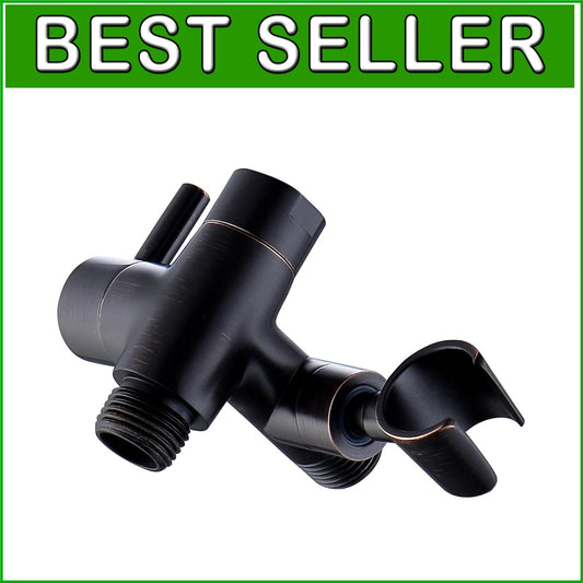 Elegant Oil Rubbed Bronze 3-Way Shower Arm Diverter with Solid Metal Holder