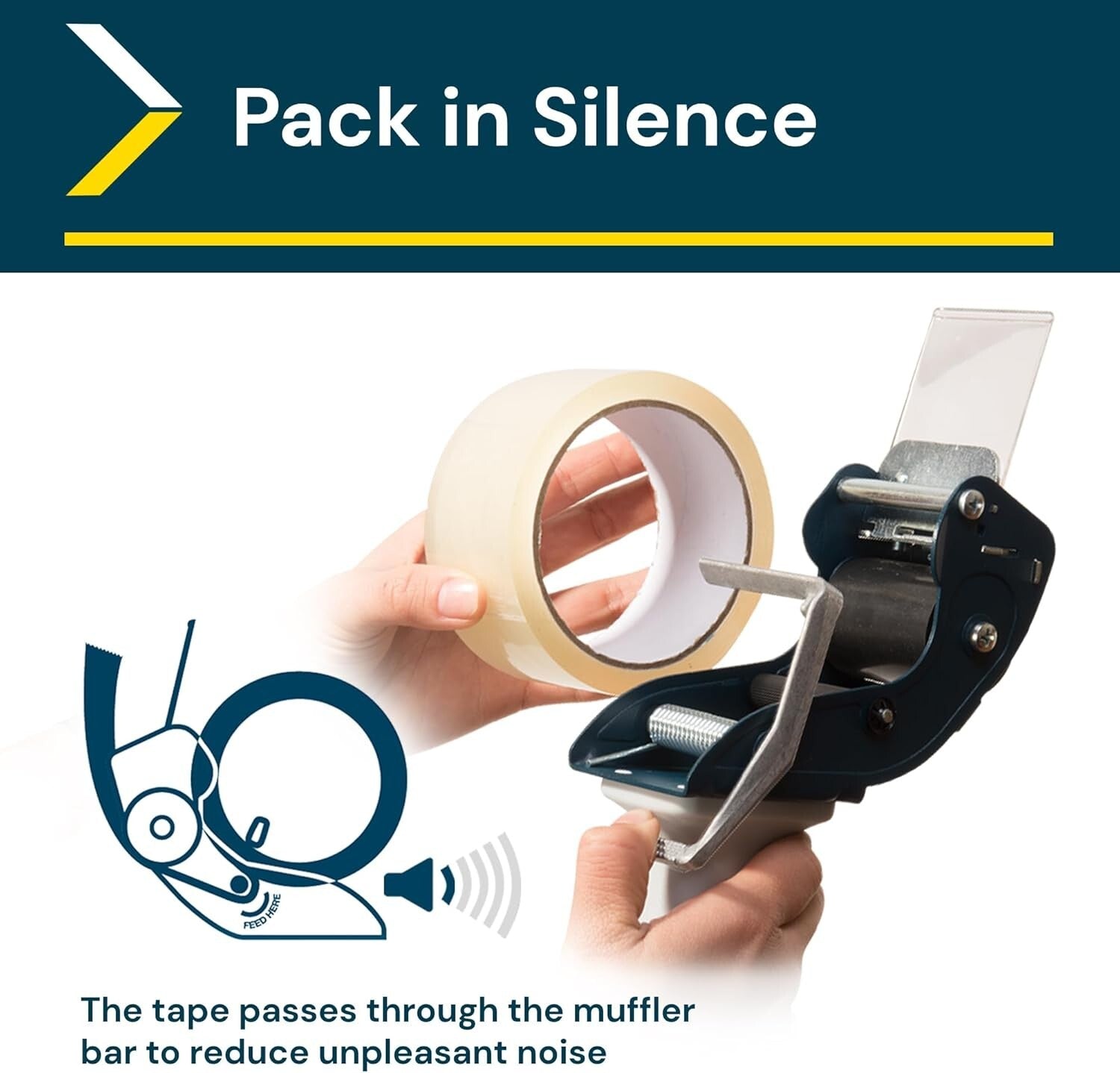 Low Noise Packing Tape Dispenser 2-Pack – Ideal for Effortless Box Sealing
